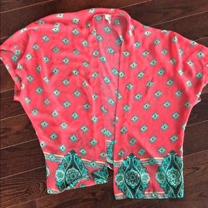 Francesca's Collections Tops - Colorful coral kimono Francesca's Collections Tops - Colorful coral kimono